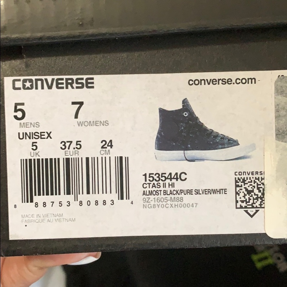 Converse High Tops Almost Black Reflective